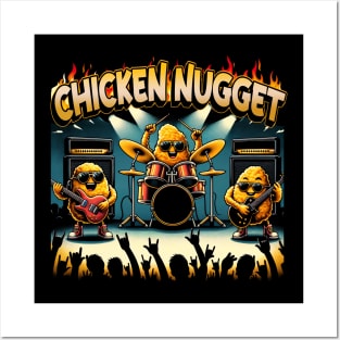 Chicken Nugget Love Music Playing Guitars, Urban Foodie Tee Trends Posters and Art